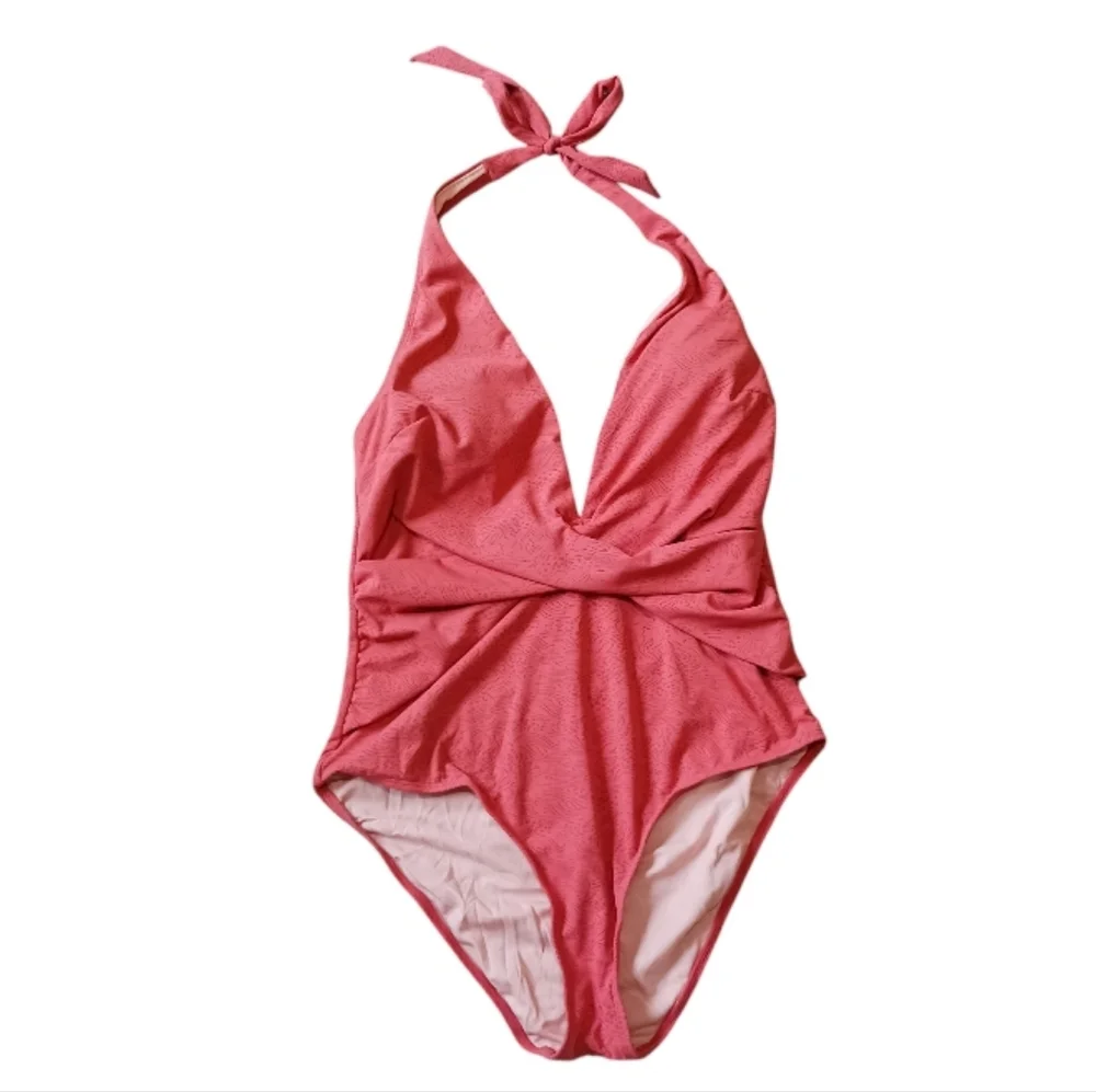 Cupshe Plunge Halter Mio 1-Piece Swimsuit